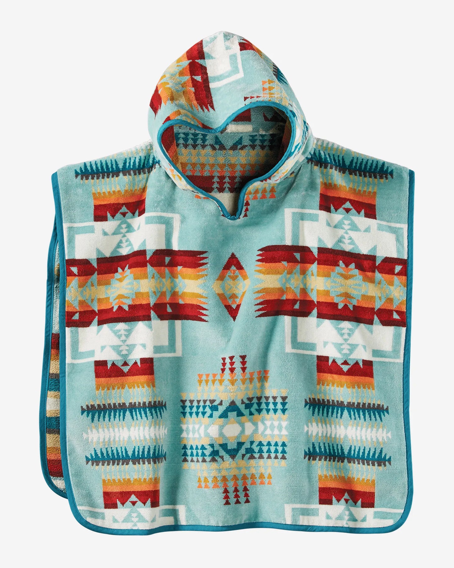 Chief Joseph Hooded Kid's Towel - Aqua