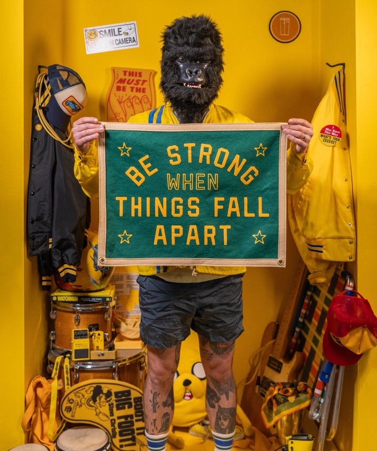 Be Strong When Things Fall Apart Camp Flag
