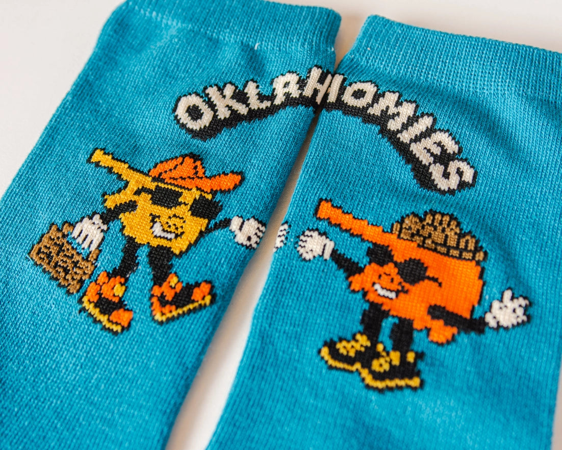 Oklahomies Crew Socks - Blue