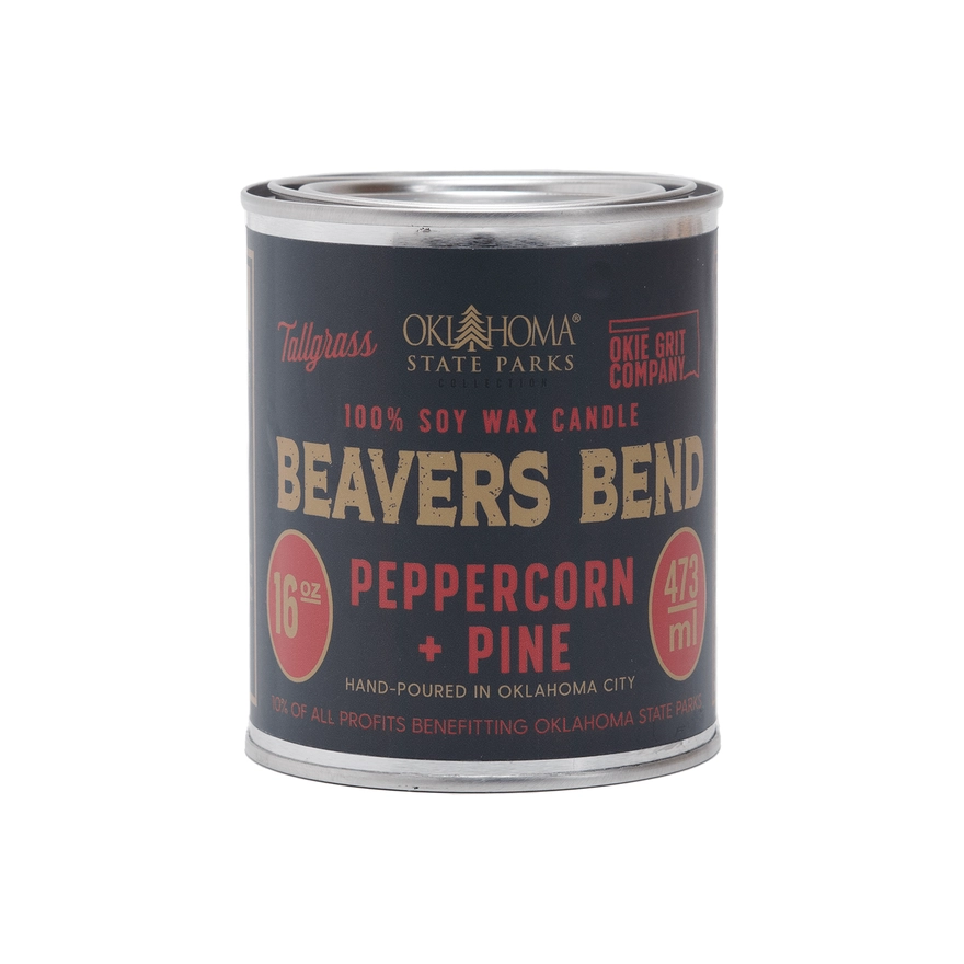 Beavers Bend: Peppercorn + Pine Soy Wax Candle 16oz