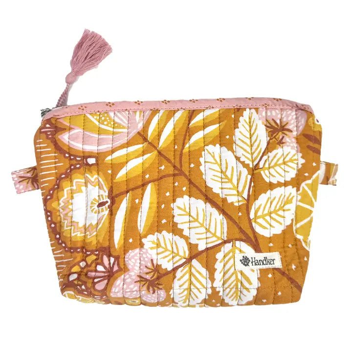 Tawny Quilted Zipper Pouch