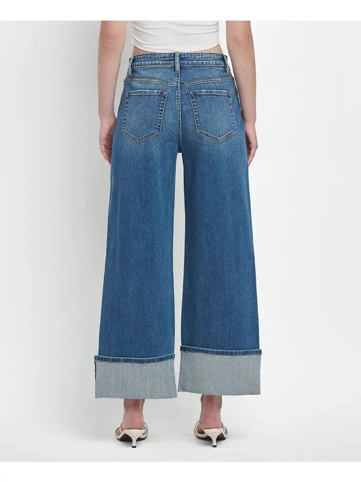 Super High Rise Cuffed Wide Jeans - Joysome