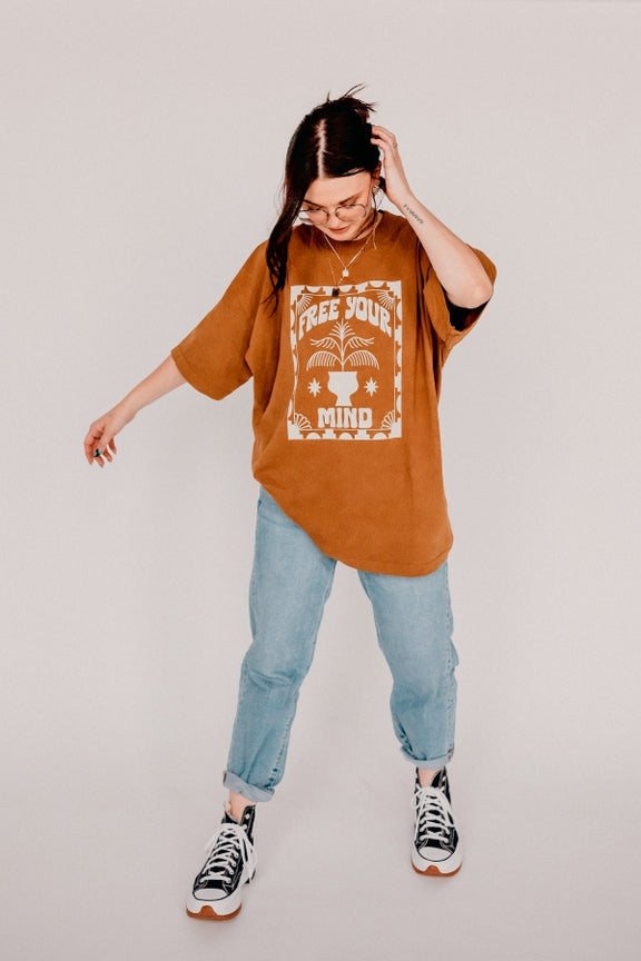 Free Your Mind Boho Tee - Rust