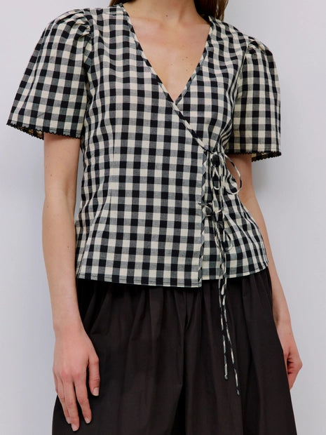 Bridget Top - Black Gingham