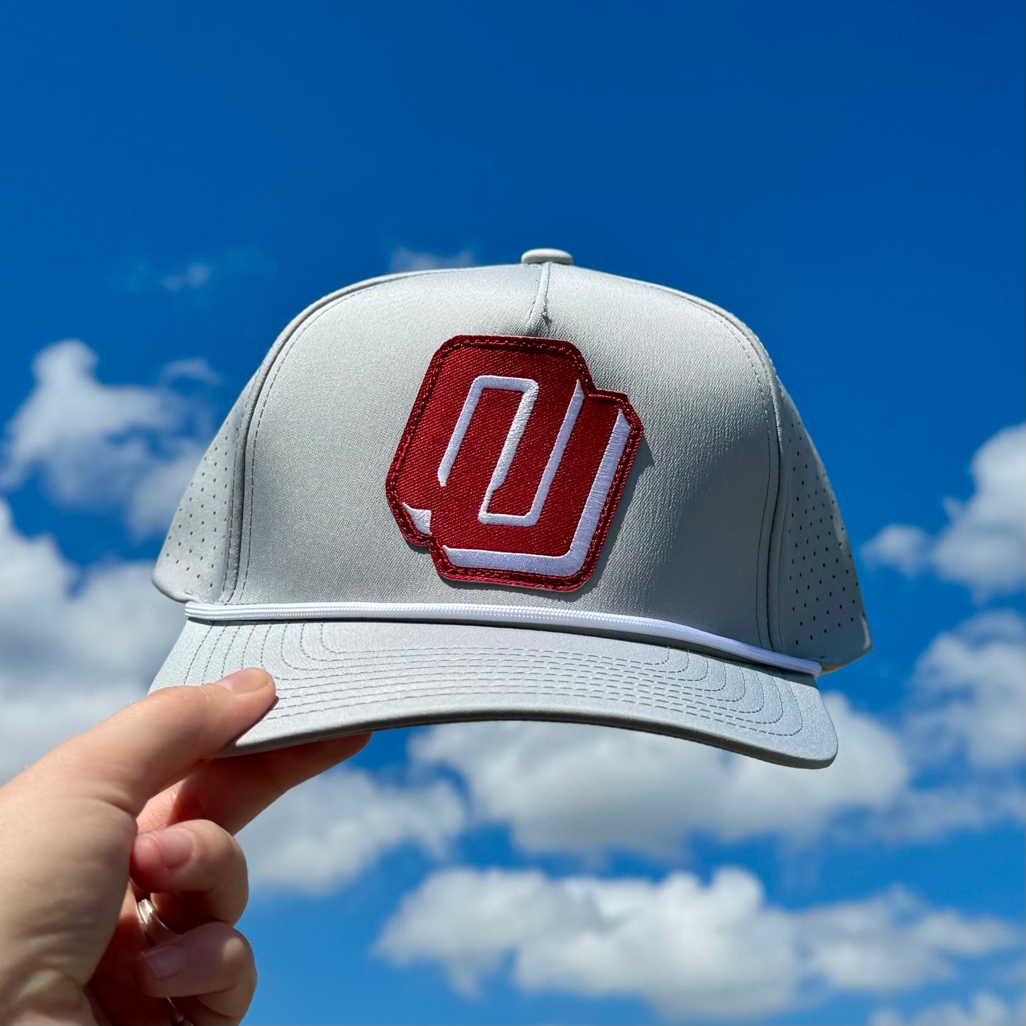 OU Perforated Golf Hat - Grey