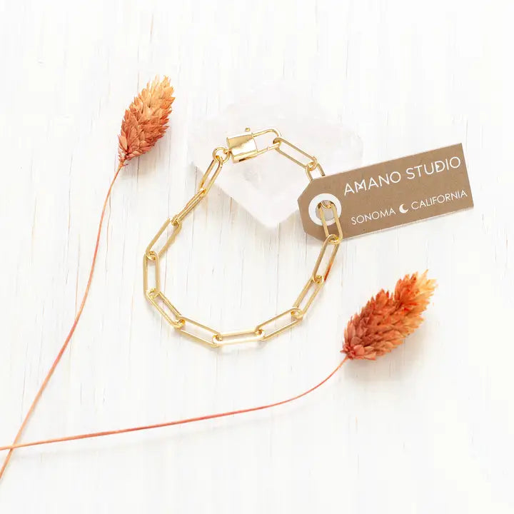 Paperclip Padlock Statement Bracelet