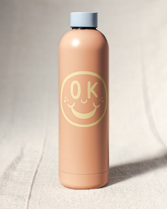 A-Ok Smiley Water Bottle 25oz - Pink