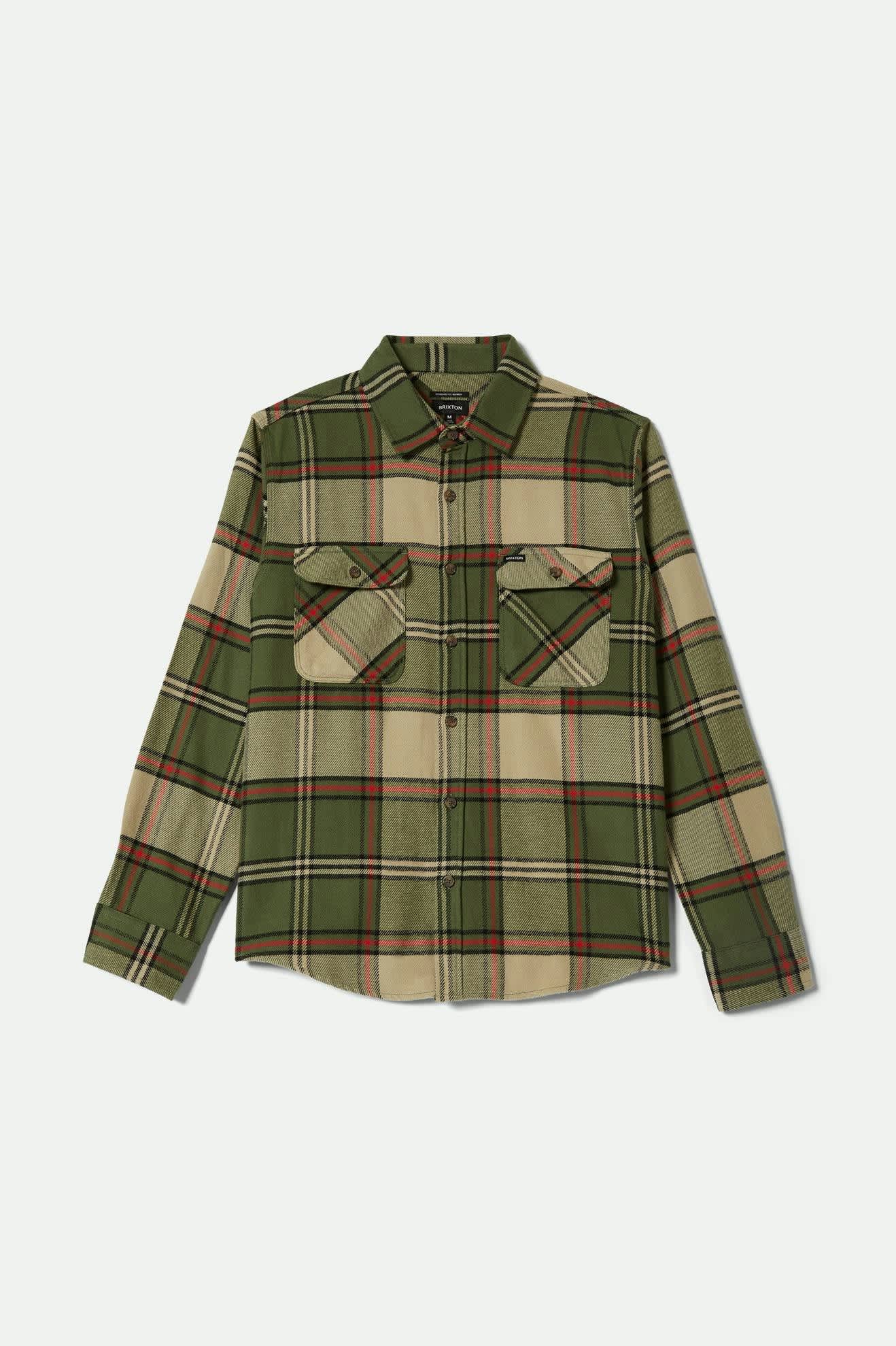 Bowery L/S Flannel - Wild Green/Elm/Adrenaline Rush