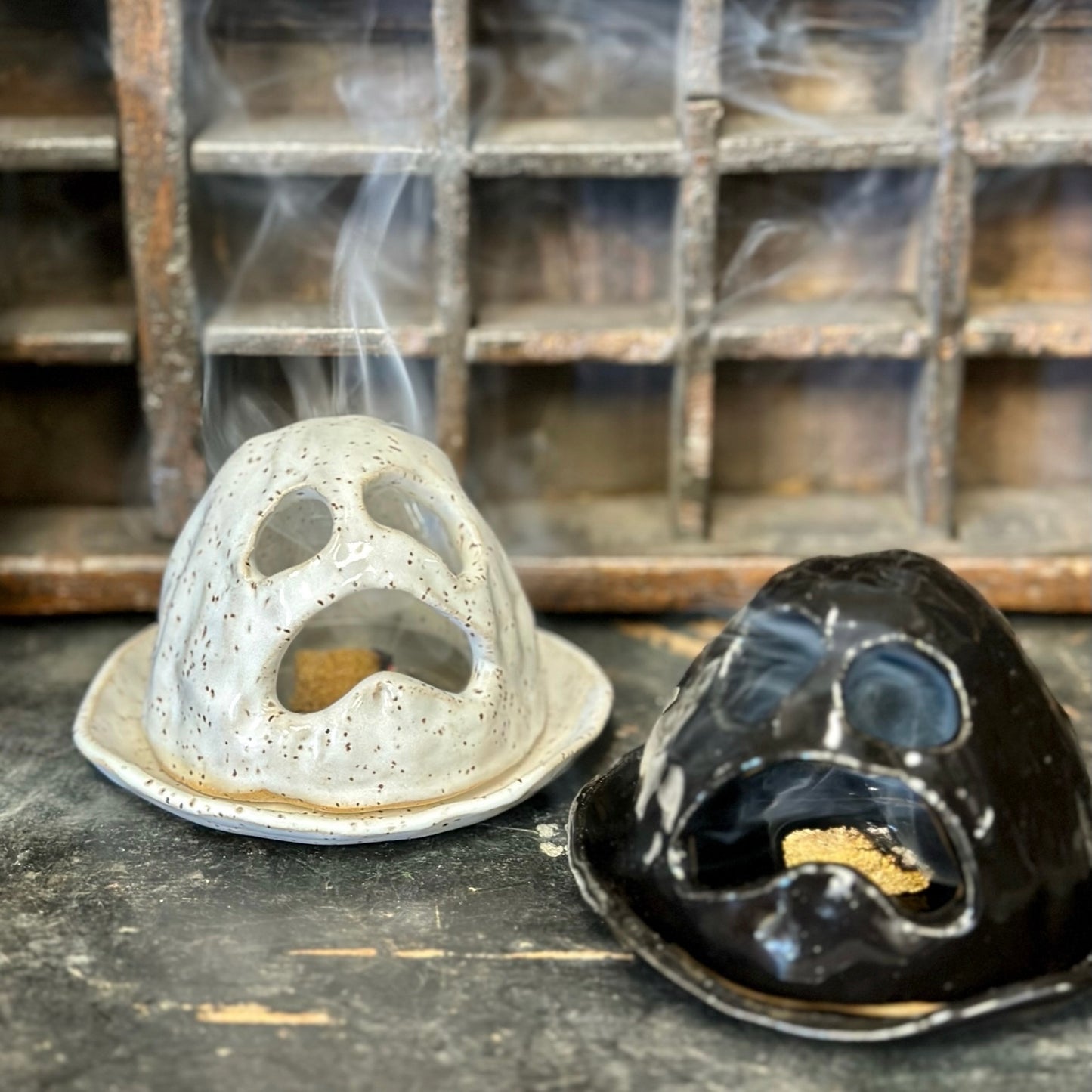 Paige Chance Ceramic Ghost Incense Burner - Black