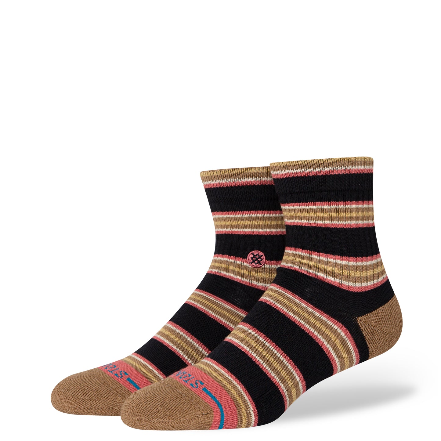 Cotton Quarter Socks - Black - LG