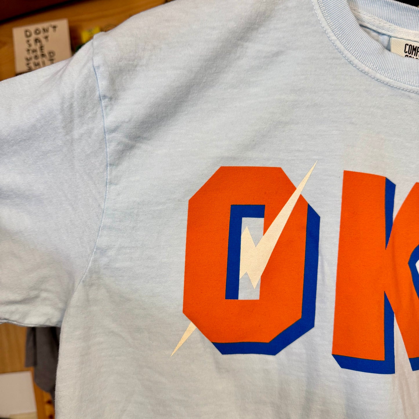 Cropped OKC Bolt Drop Tee - Chambray