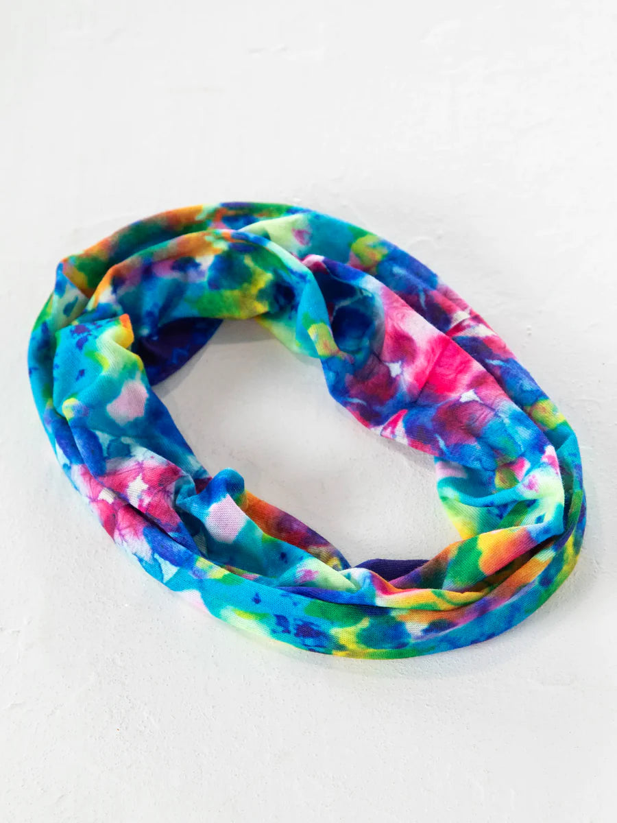 Half Boho Bandeau - Blue Rainbow Tie-Dye