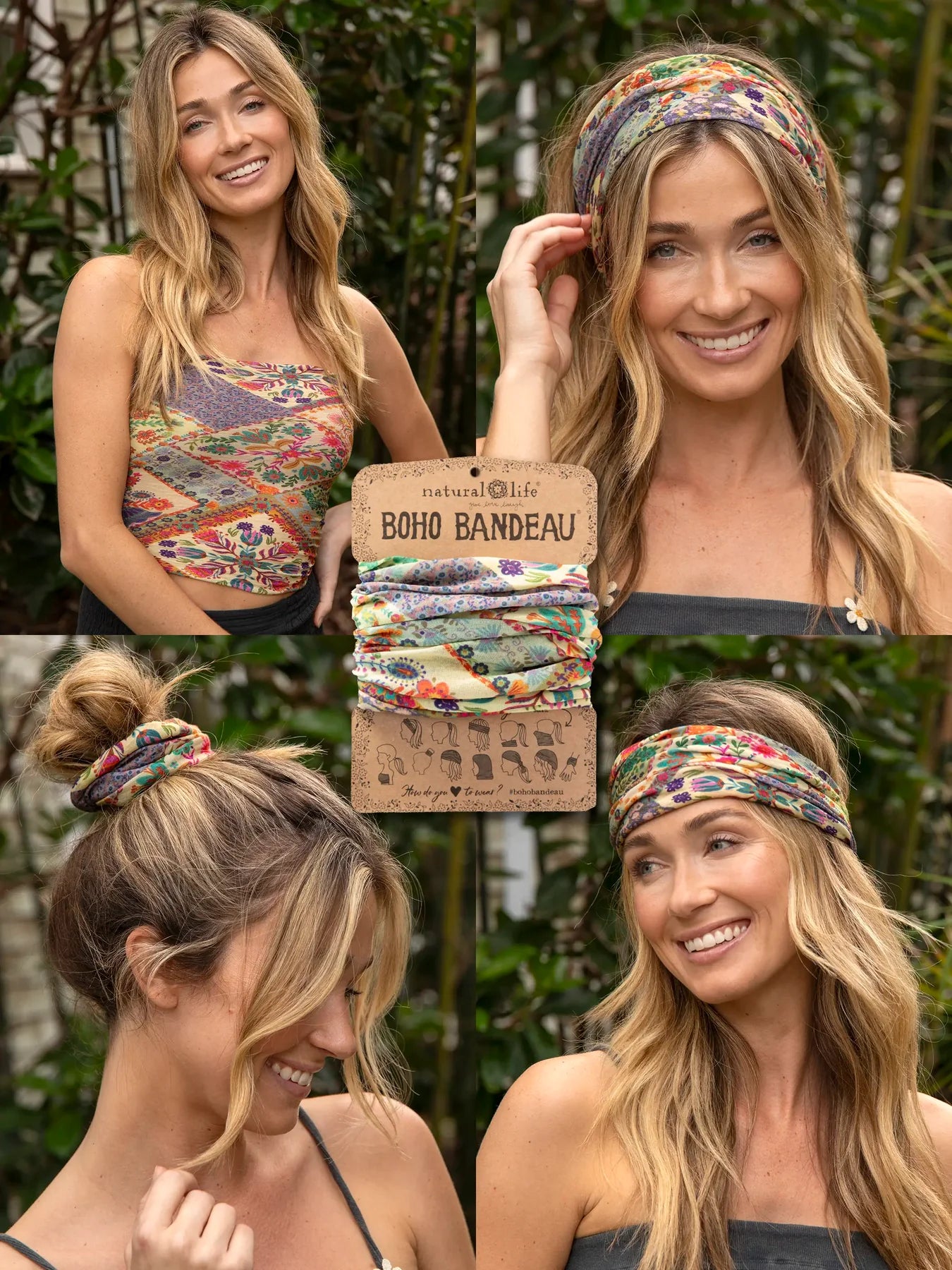 Boho Bandeau - Mandela Patchwork Cream