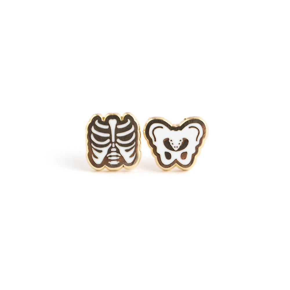 Bone Buds Enamel Earrings