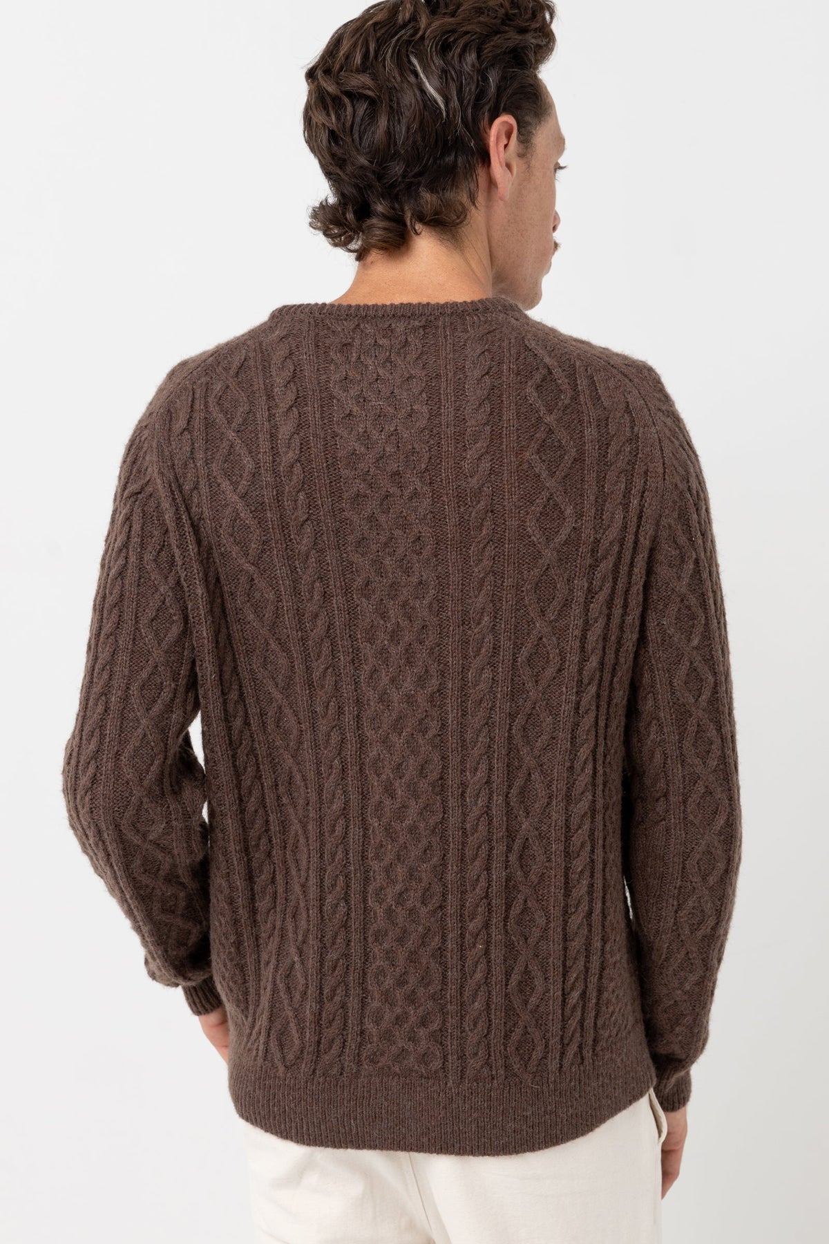 Mohair Fisherman's Knit - Brown