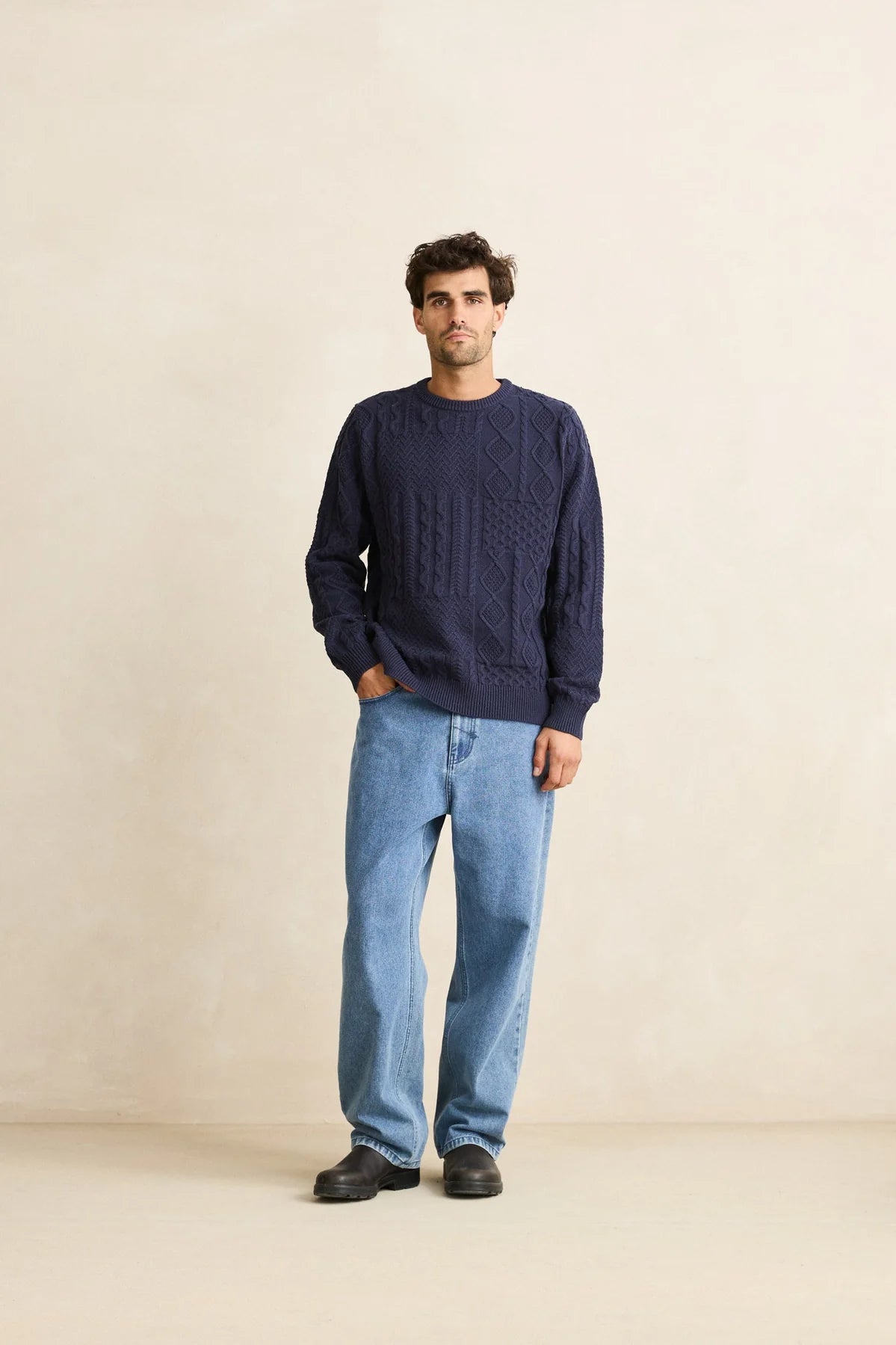 Patchwork Sweater - Vintage Navy