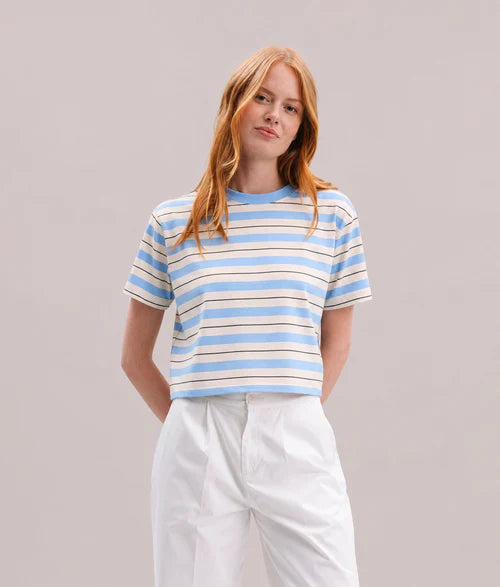 Recycled Stripe Tee - Chambray