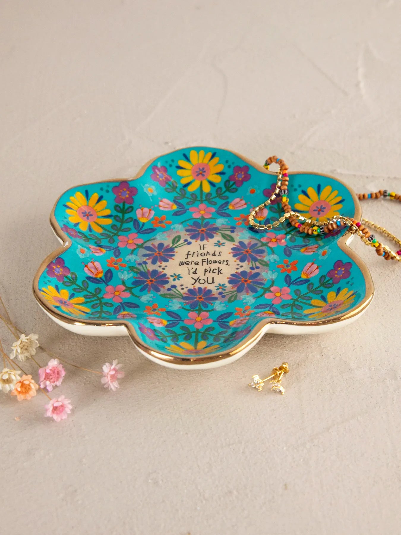If Friends Were Flowers Trinket Dish