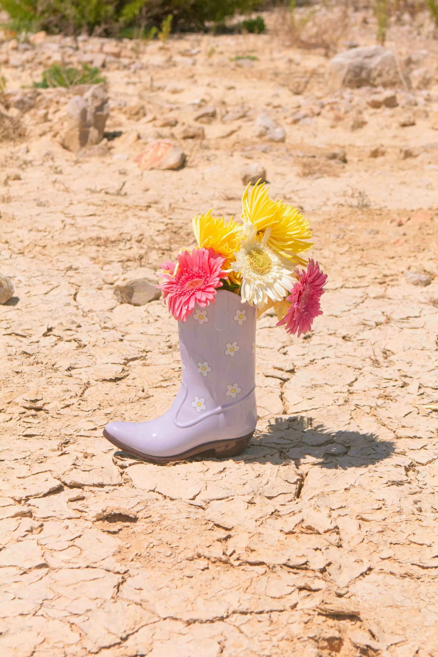 Rodeo Cowboy Boot Vase - Lilac