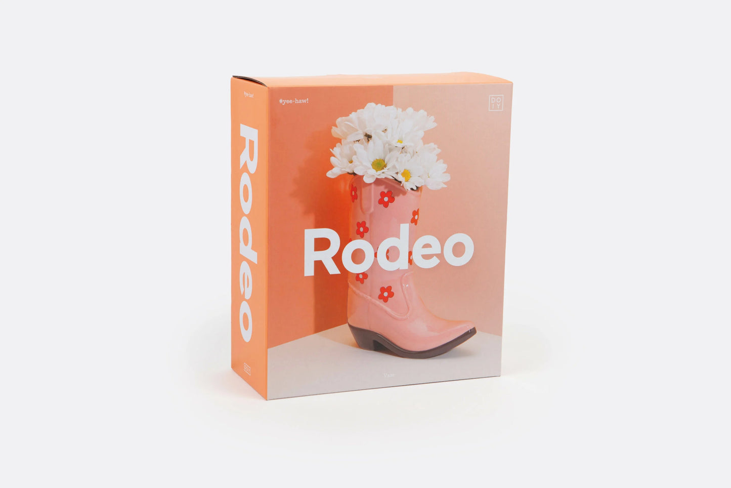 Rodeo Cowboy Boot Vase - Pink