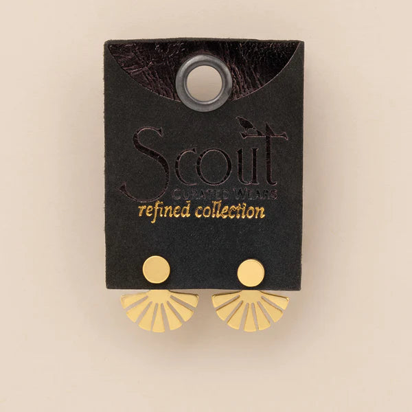 Gold Sunburst Ear Jacket Earring