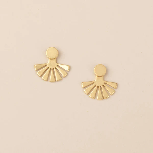 Gold Sunburst Ear Jacket Earring