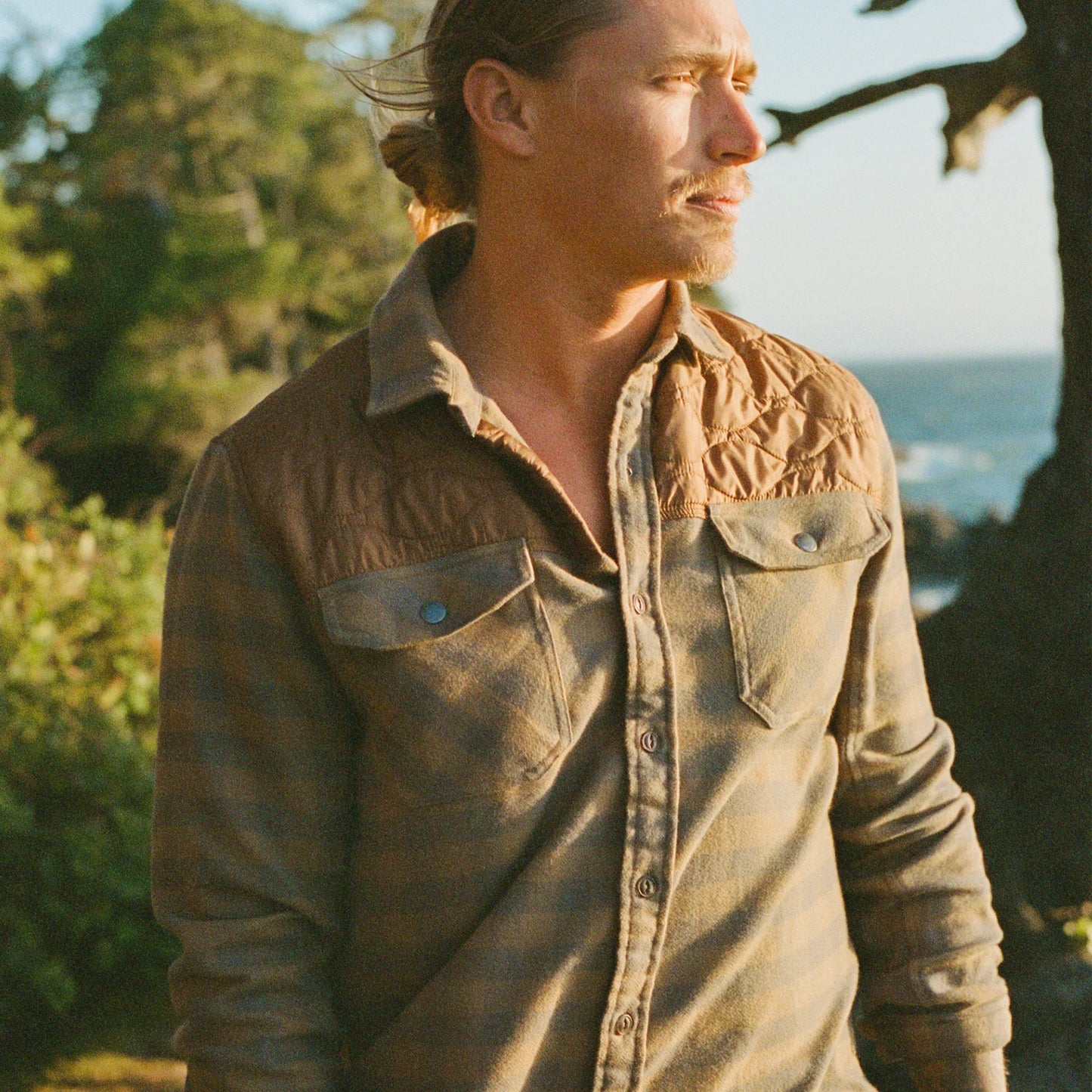 Quintana Quilted Flannel : Cody Check - Tannin