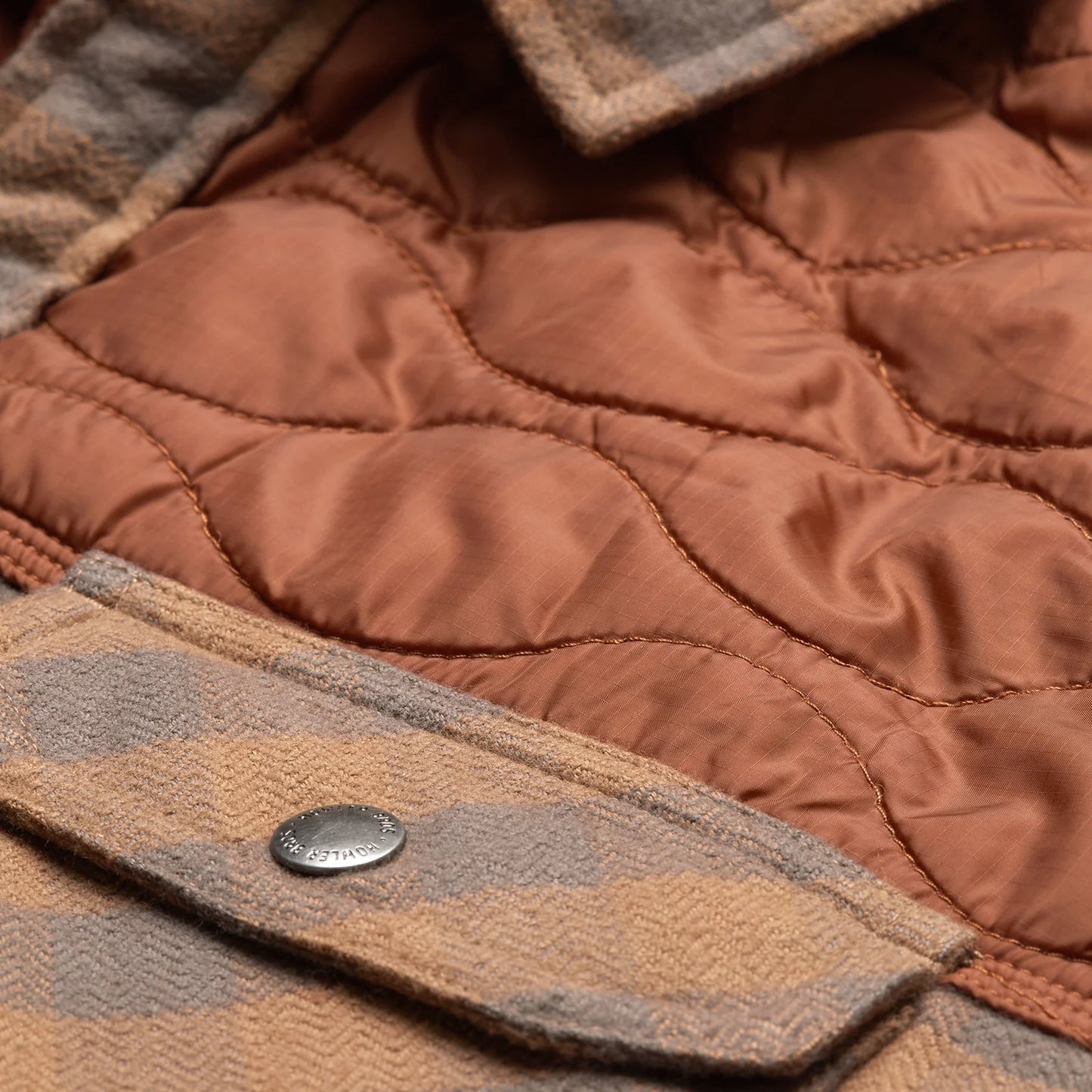 Quintana Quilted Flannel : Cody Check - Tannin