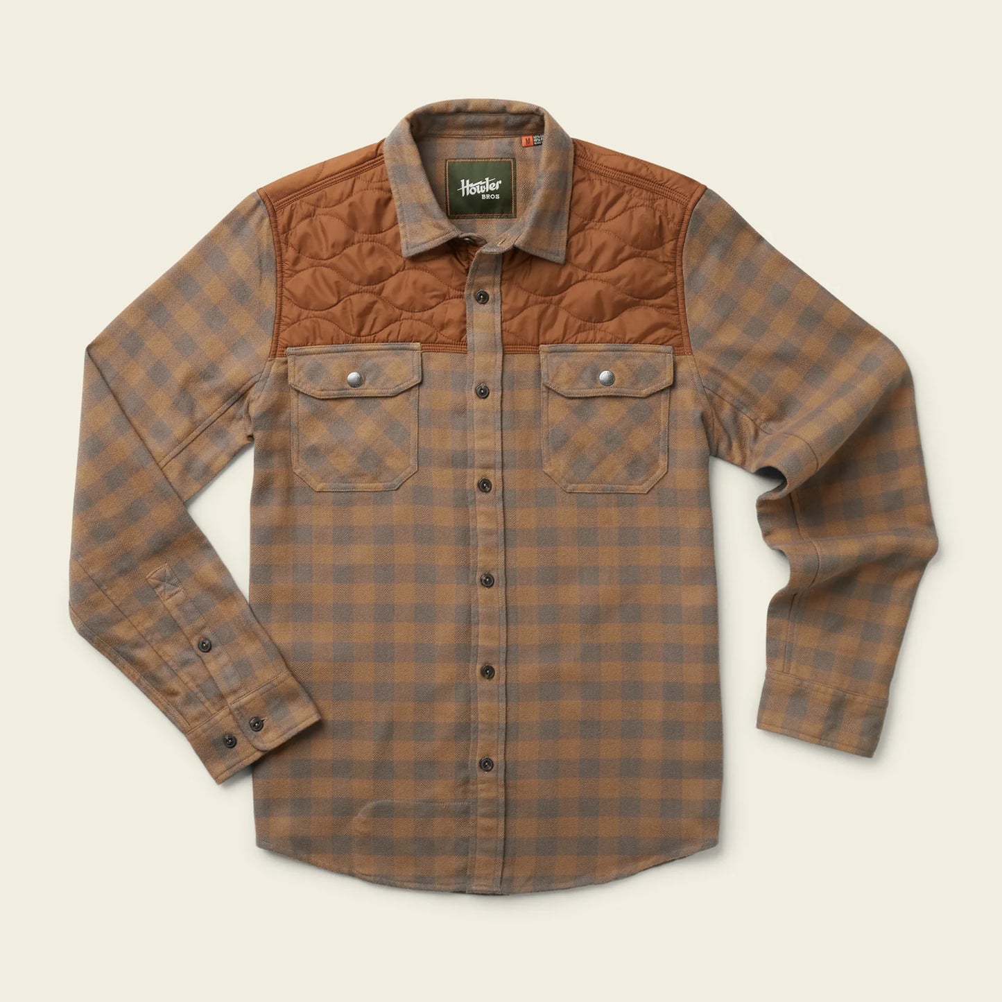 Quintana Quilted Flannel : Cody Check - Tannin