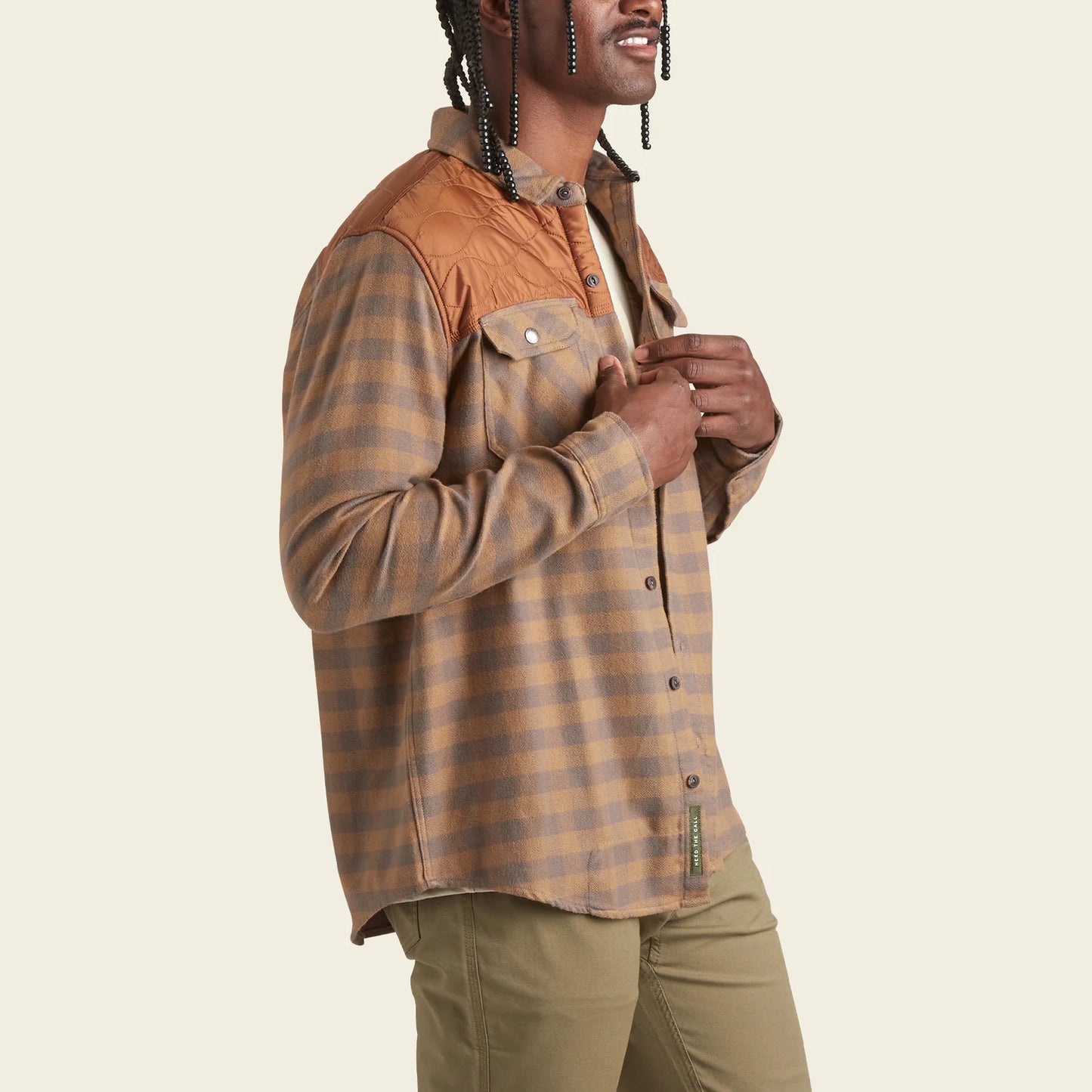 Quintana Quilted Flannel : Cody Check - Tannin