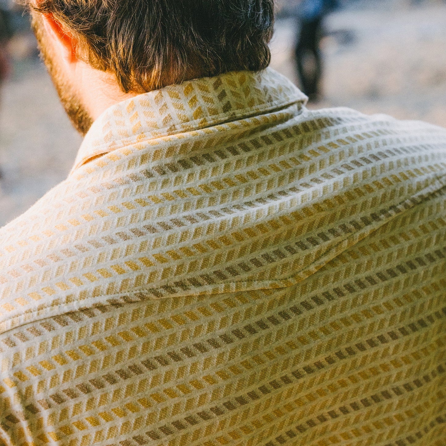 Ranchero Jacquard Polo: Illusion Jacquard - Oatmeal Heather