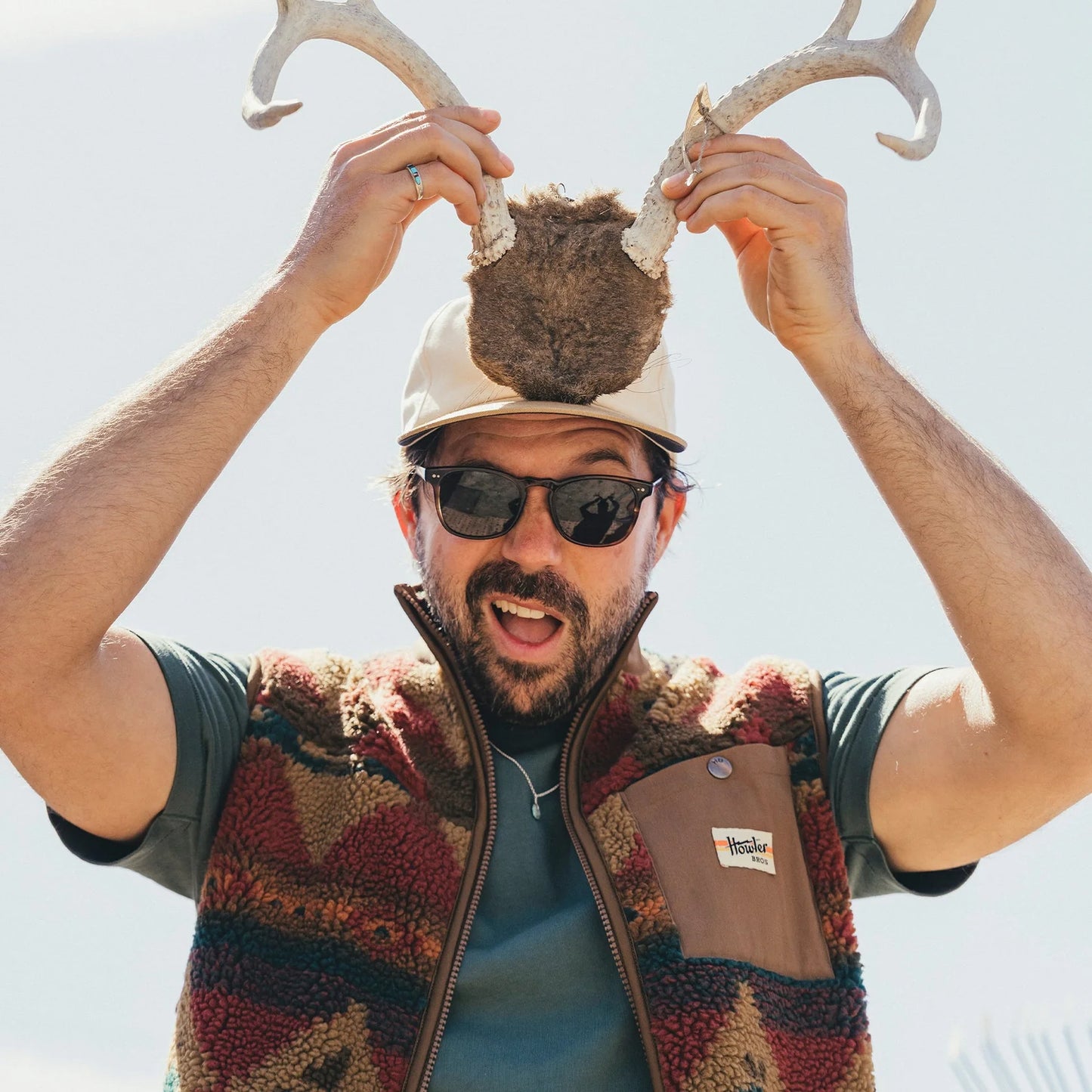 Chisos Fleece Vest - Mitla Motifs : Russet