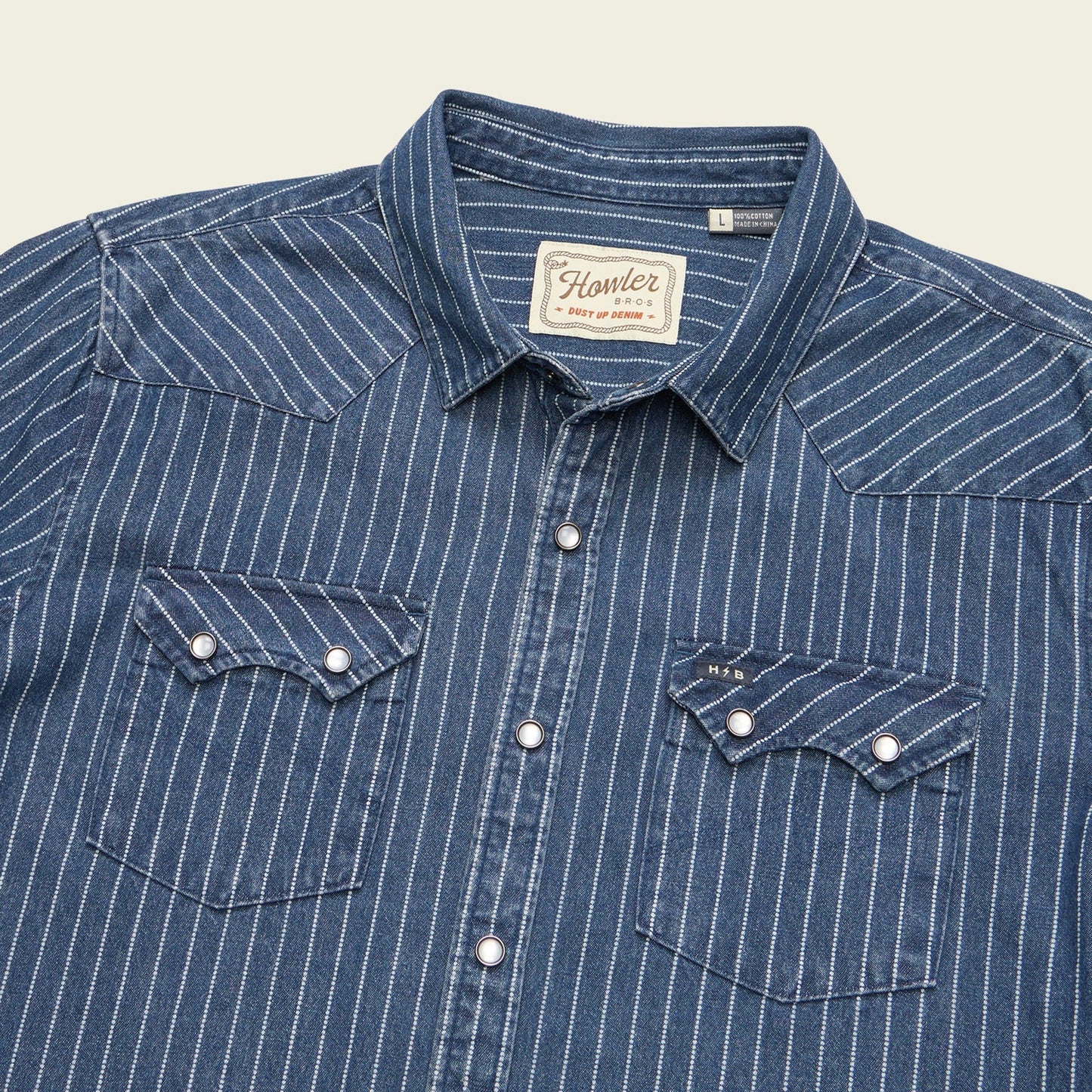Dust Up Denim Snapshirt - Merle Stripe