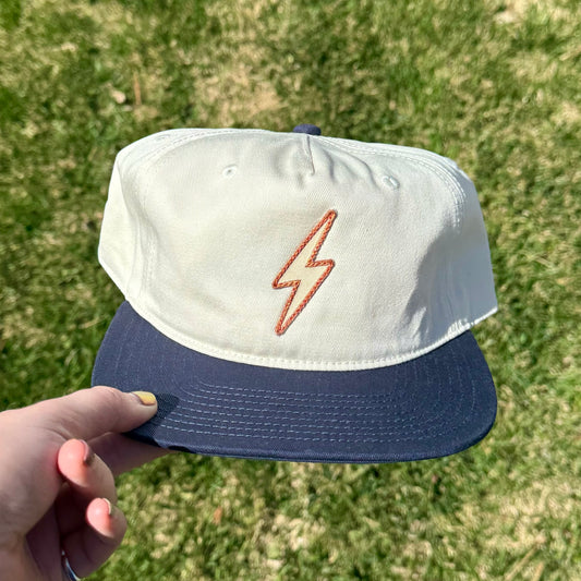 Lightning Bolt Thunder Hat - Navy Two Tone