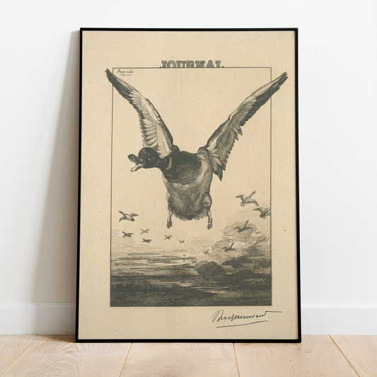 Vintage Flying Duck Print