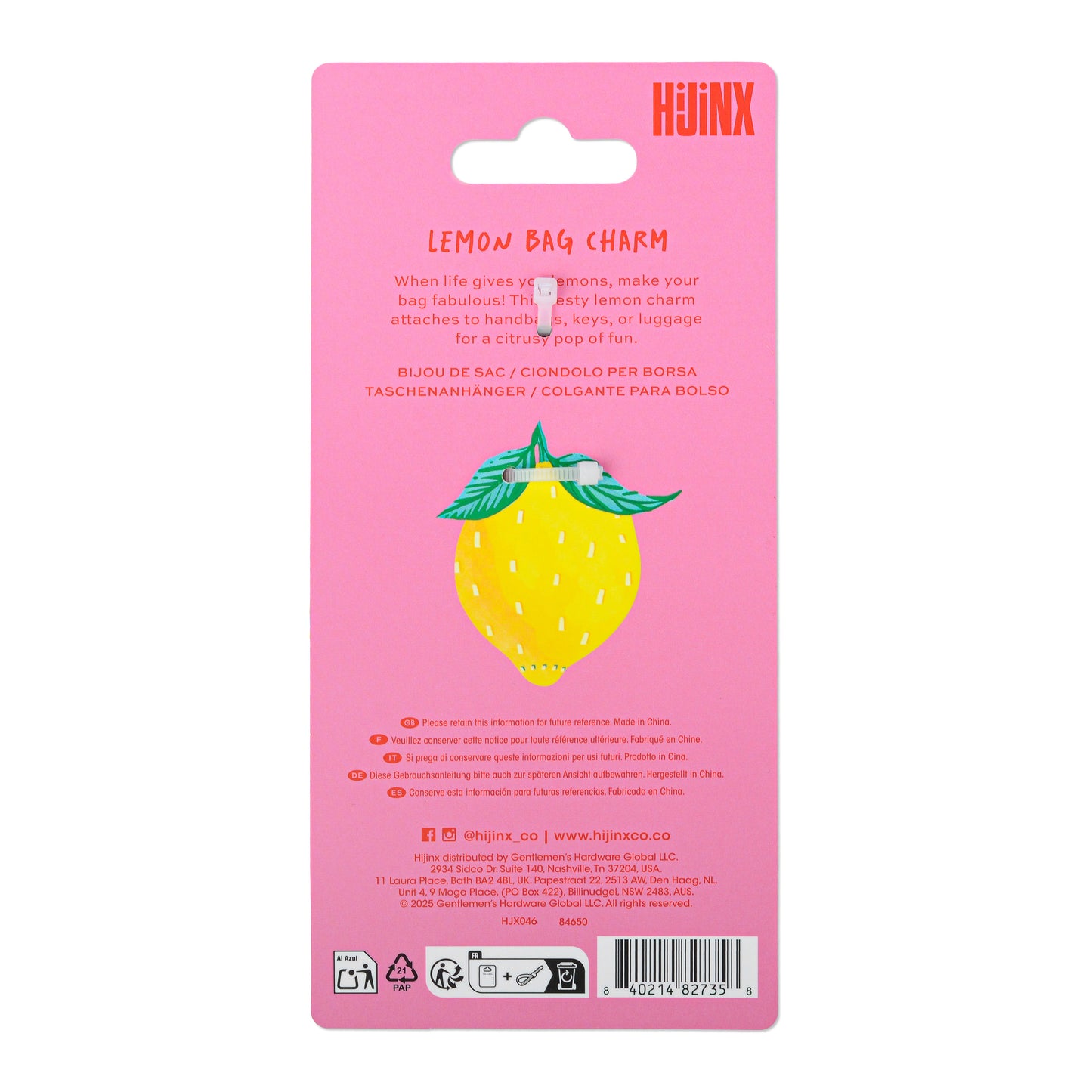Bag Charm - Lemon
