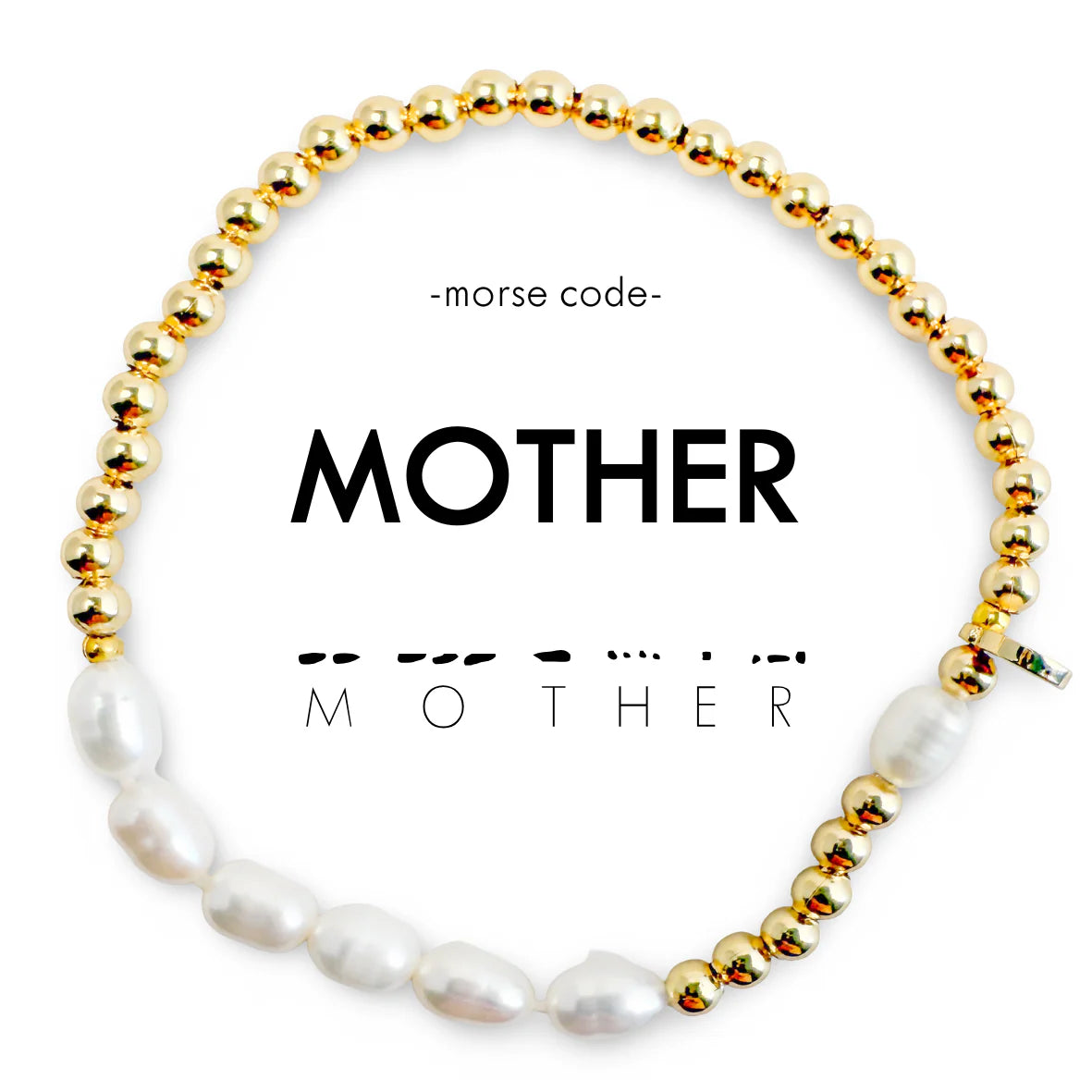 Morse Code Pearl Bracelet - Mother