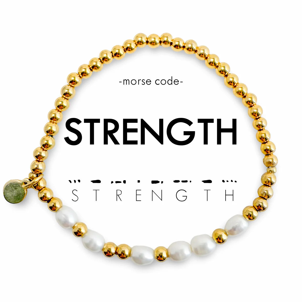 Morse Code Pearl Bracelet - Strength