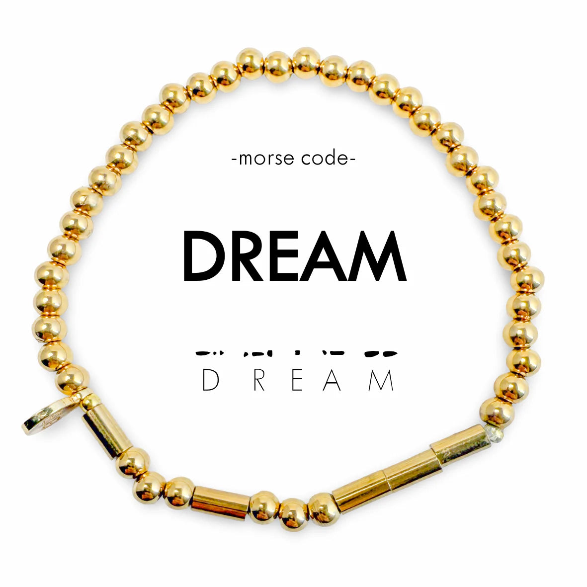 Morse Code Gold Bracelet - Dream