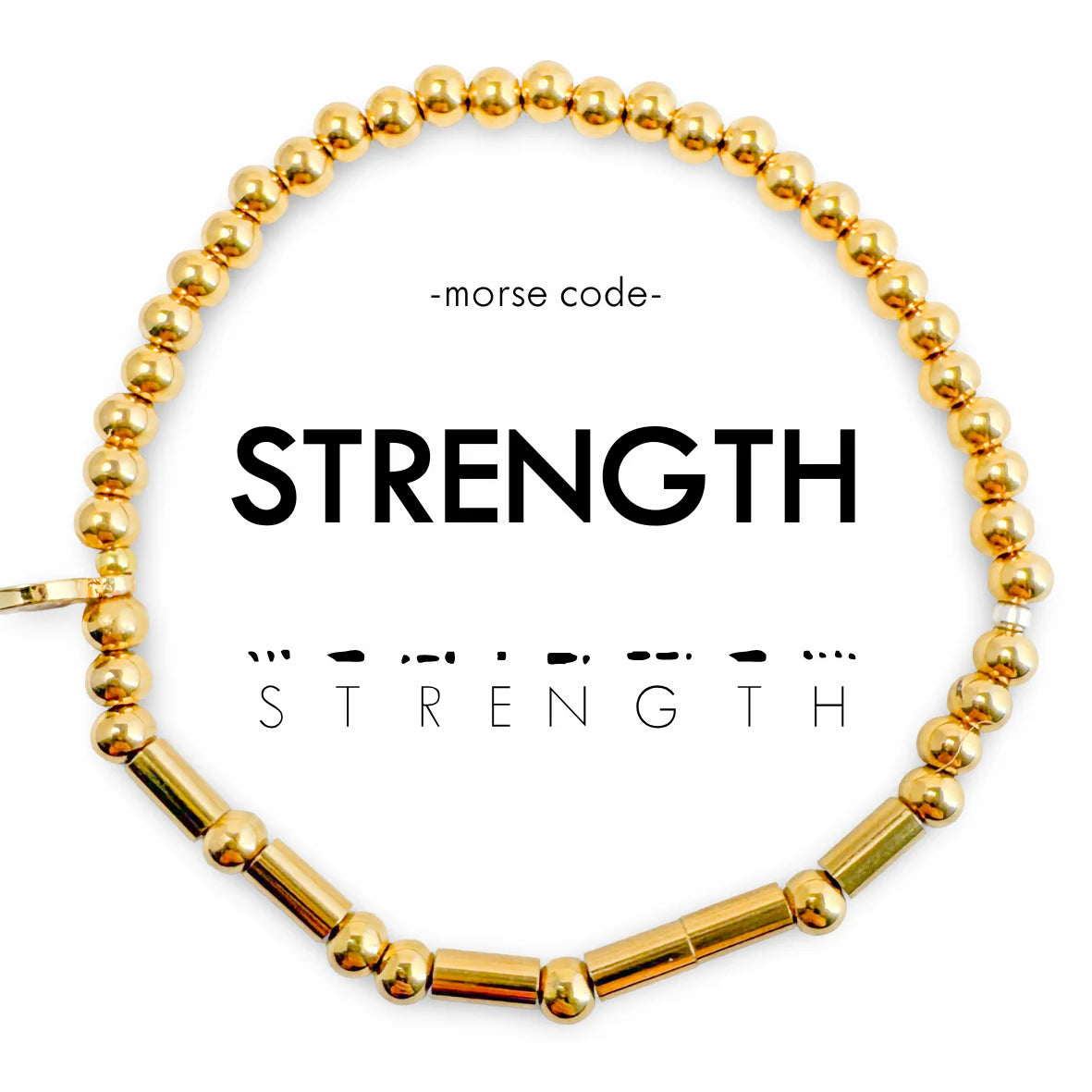 Morse Code Gold Bracelet - Strength