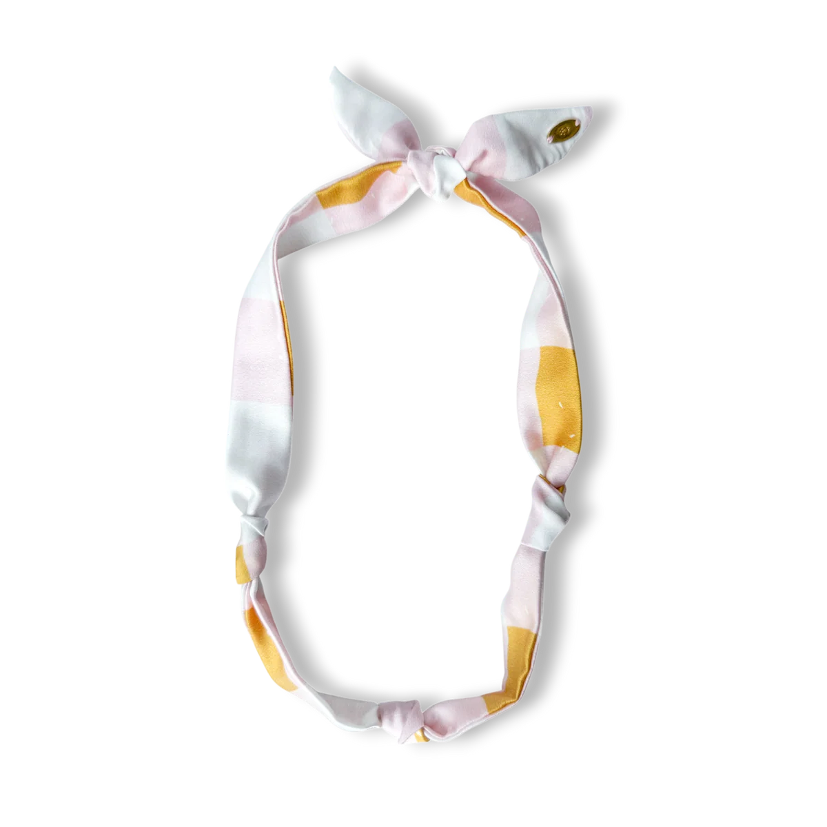 Silk Scarf Necklace - Pink Plaid