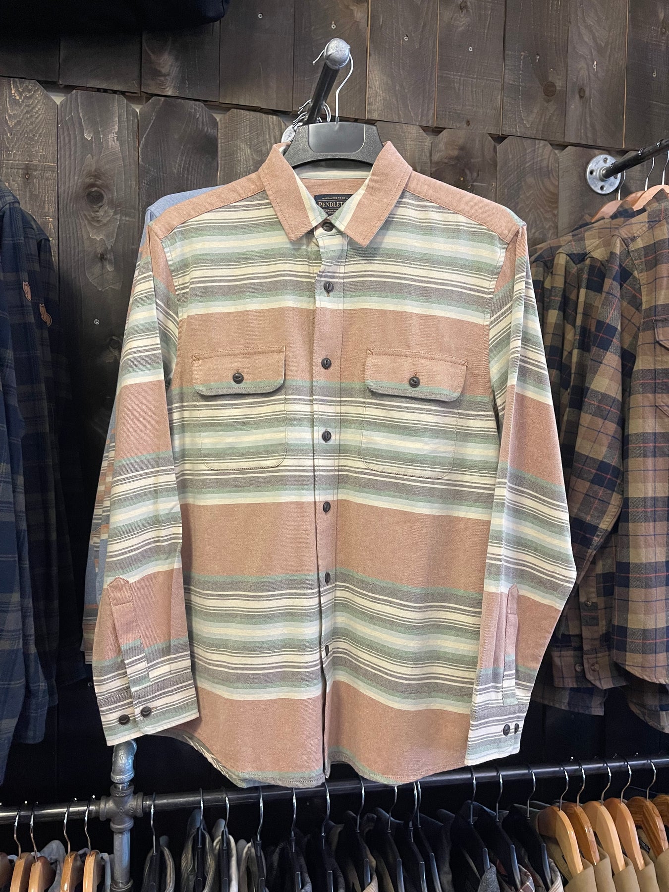 Beach Shack Shirt - Mocha Stripe