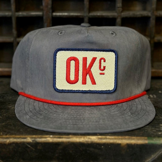 OKc Hat - Grey/Red Rope Hat