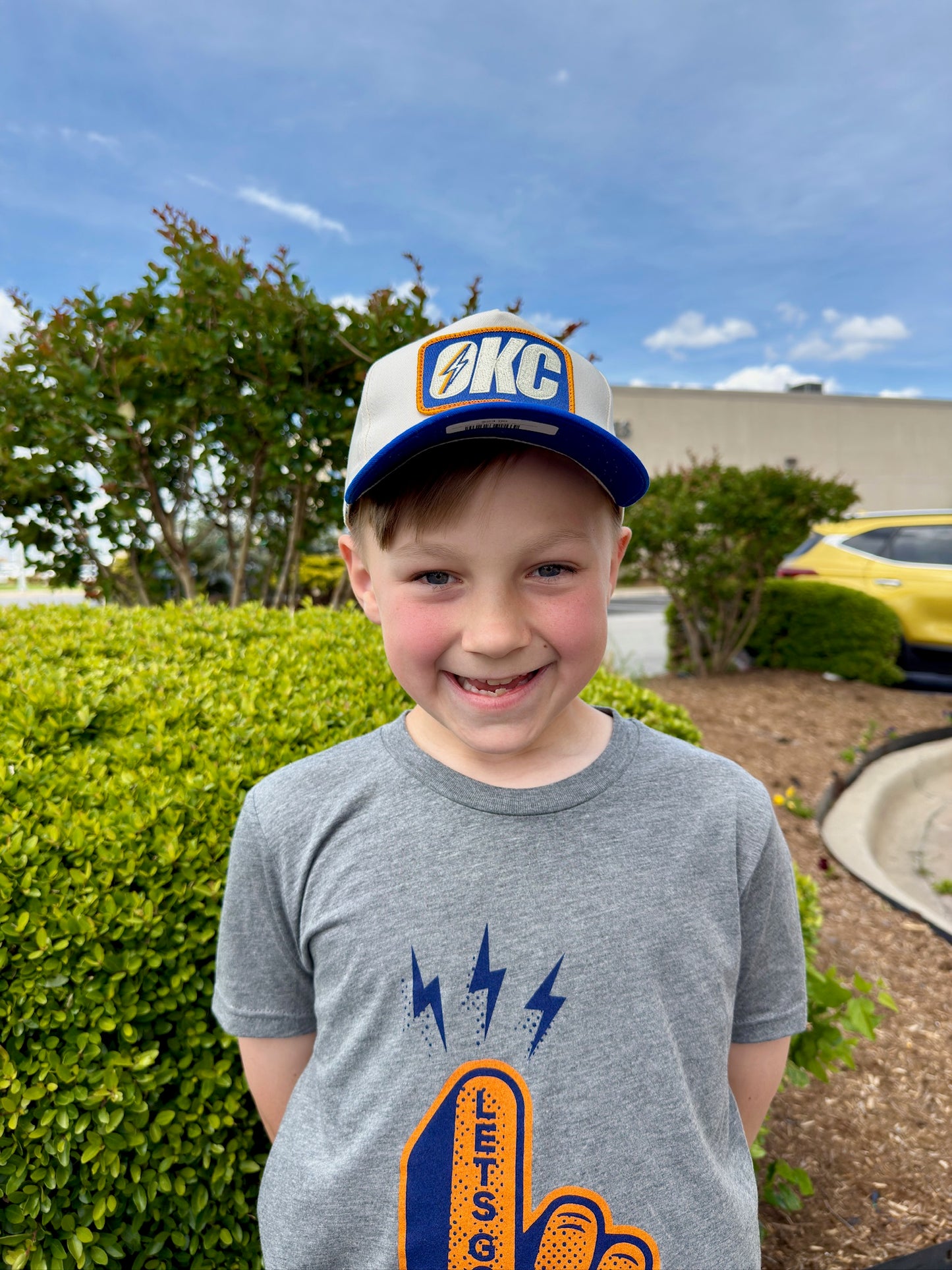 Youth OKC Bolt Hat - Royal Blue/Cream
