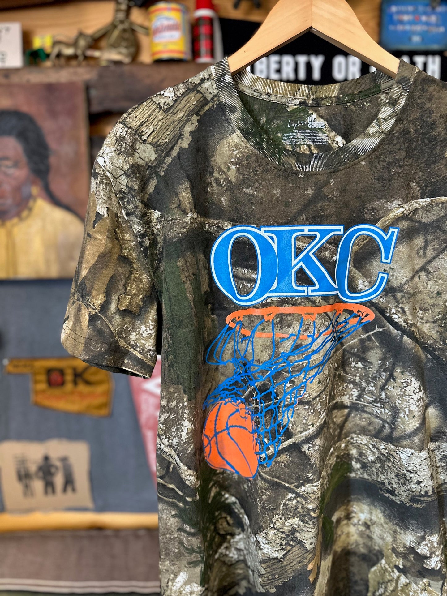OKC Basketball Net Tee - Real Tree Camo