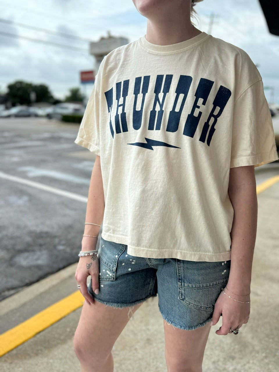 Cropped Thunder Western Tee
