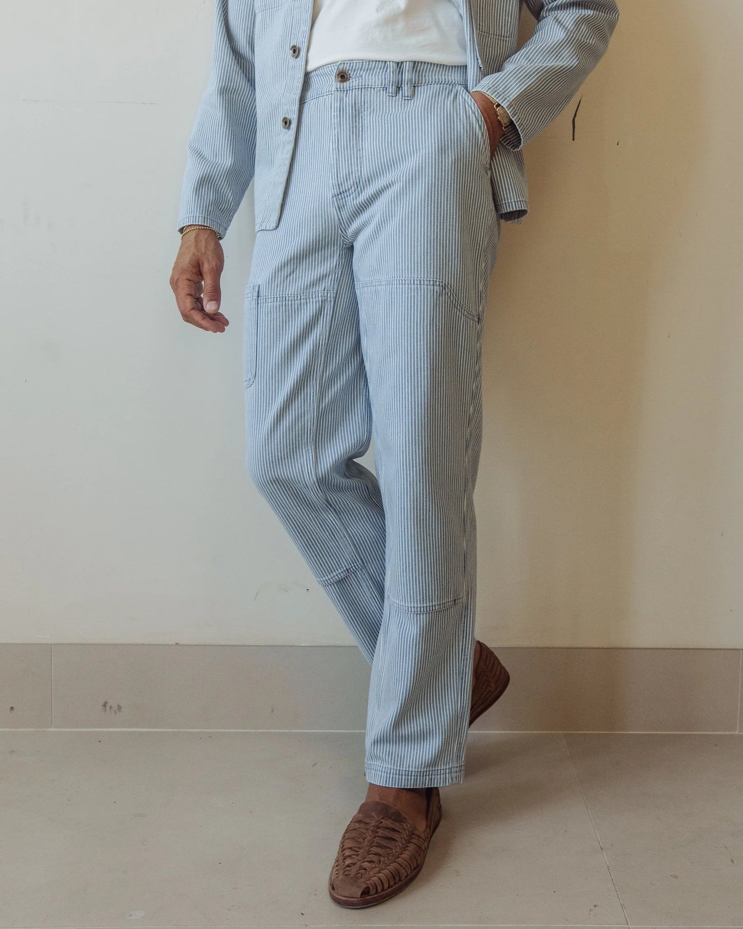 Courier Pant in Indigo Hickory Stripe