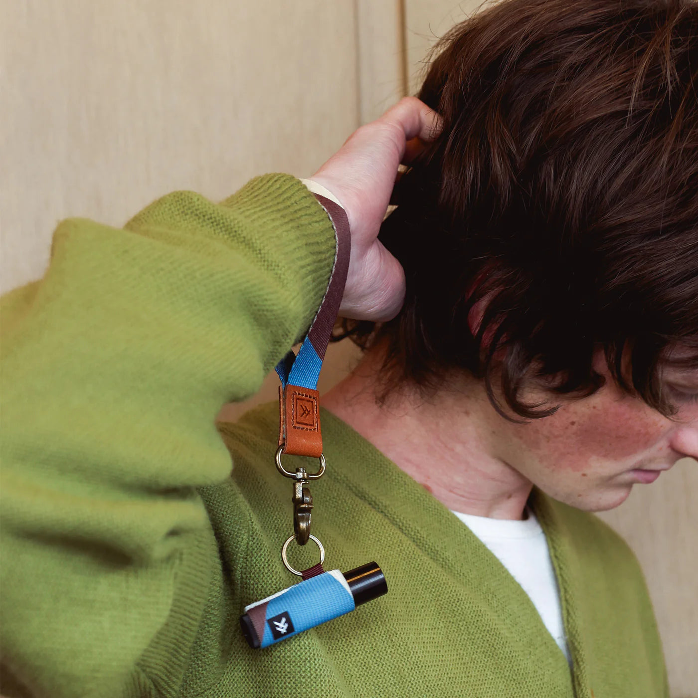 Fine Line Blue Keychain Clip