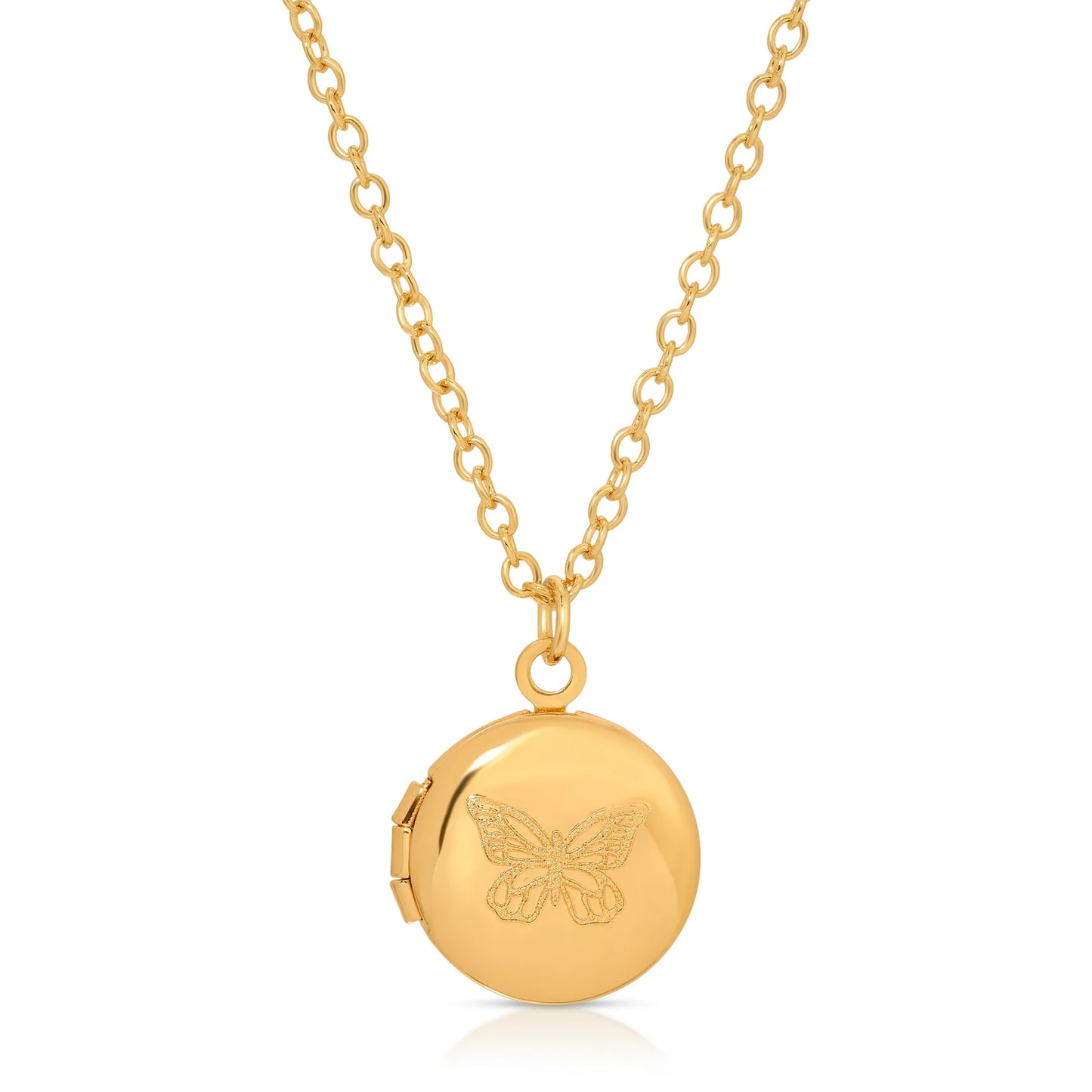 Mini Engraved Locket - Butterfly