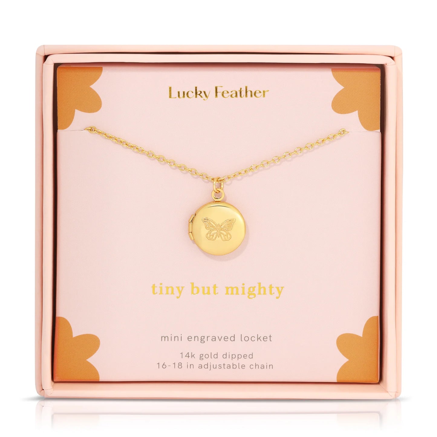 Mini Engraved Locket - Butterfly